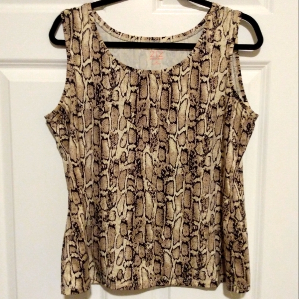 212 Collection Faux Snakeskin Tank top medium
